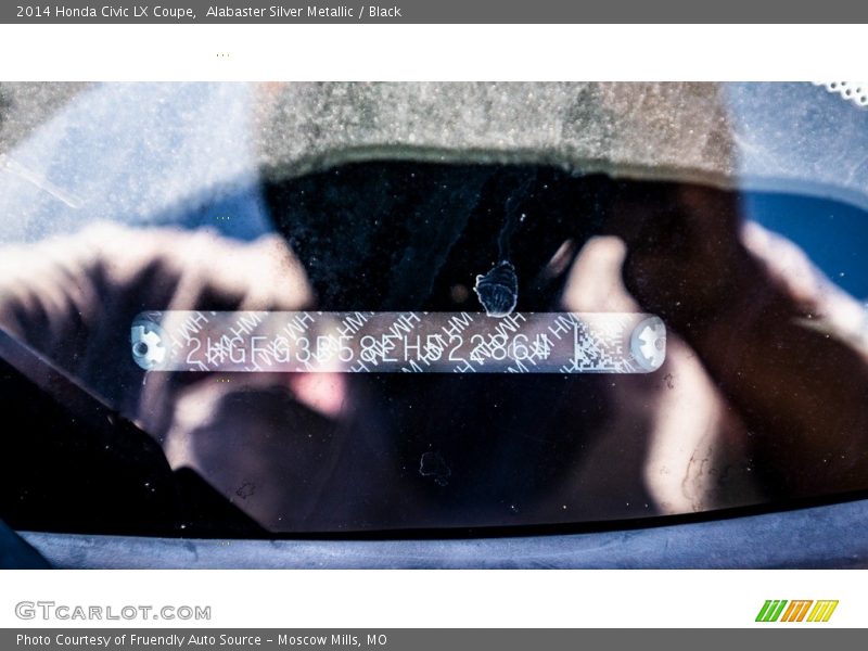Alabaster Silver Metallic / Black 2014 Honda Civic LX Coupe