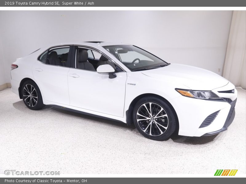 Super White / Ash 2019 Toyota Camry Hybrid SE