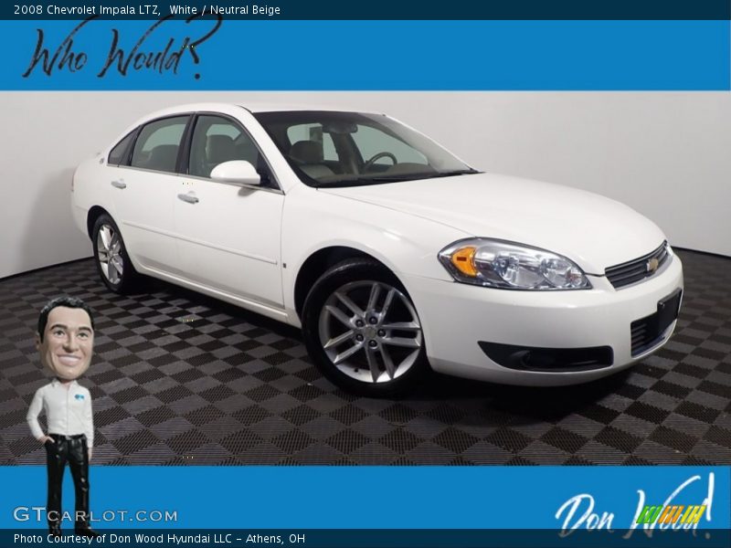 White / Neutral Beige 2008 Chevrolet Impala LTZ