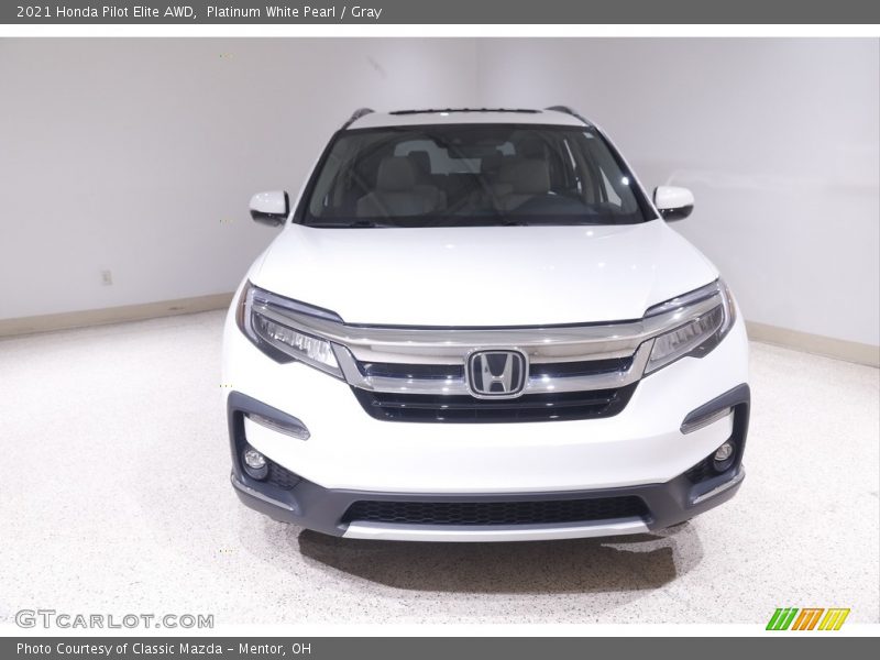 Platinum White Pearl / Gray 2021 Honda Pilot Elite AWD