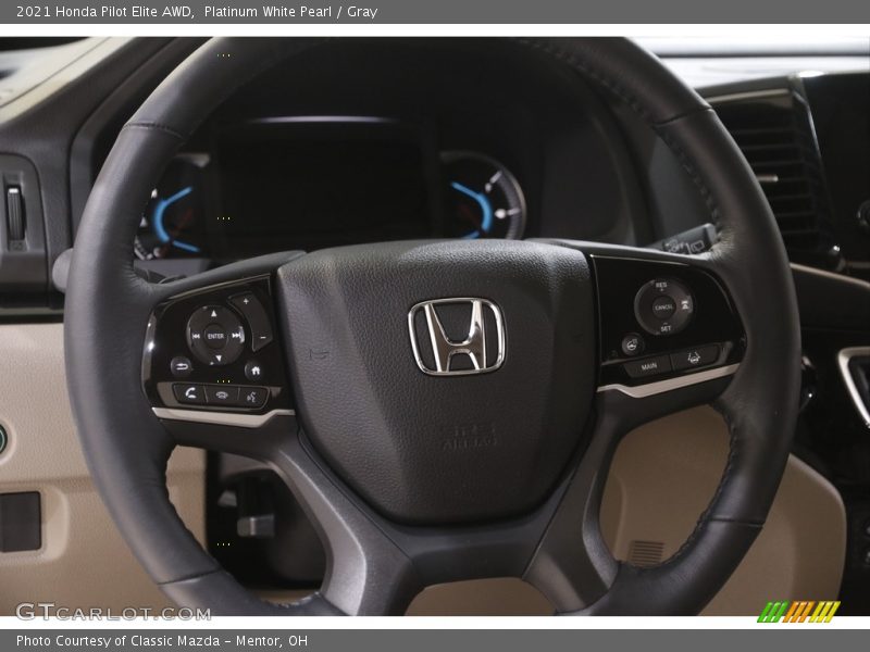 Platinum White Pearl / Gray 2021 Honda Pilot Elite AWD