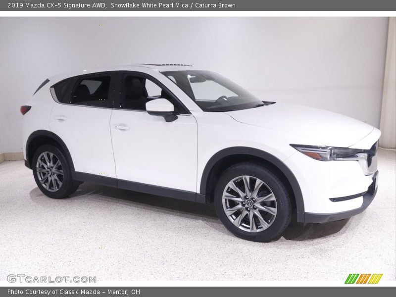 Snowflake White Pearl Mica / Caturra Brown 2019 Mazda CX-5 Signature AWD