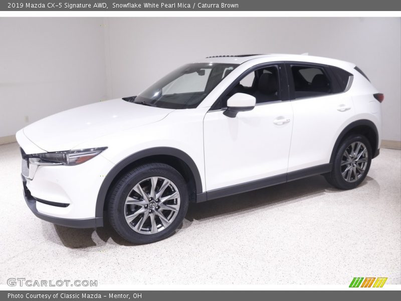 Snowflake White Pearl Mica / Caturra Brown 2019 Mazda CX-5 Signature AWD