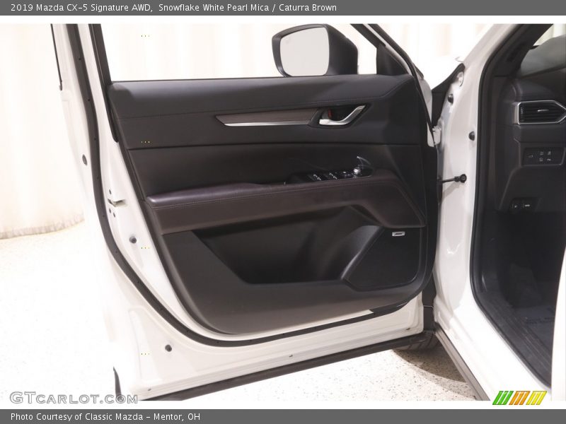 Snowflake White Pearl Mica / Caturra Brown 2019 Mazda CX-5 Signature AWD