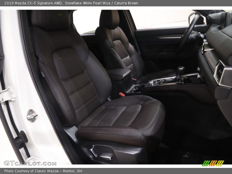 Snowflake White Pearl Mica / Caturra Brown 2019 Mazda CX-5 Signature AWD