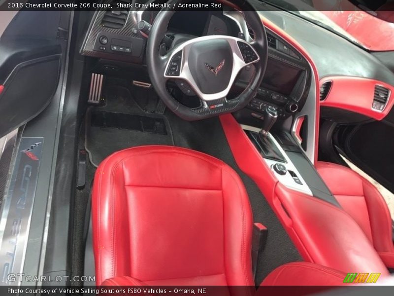 Shark Gray Metallic / Adrenaline Red 2016 Chevrolet Corvette Z06 Coupe