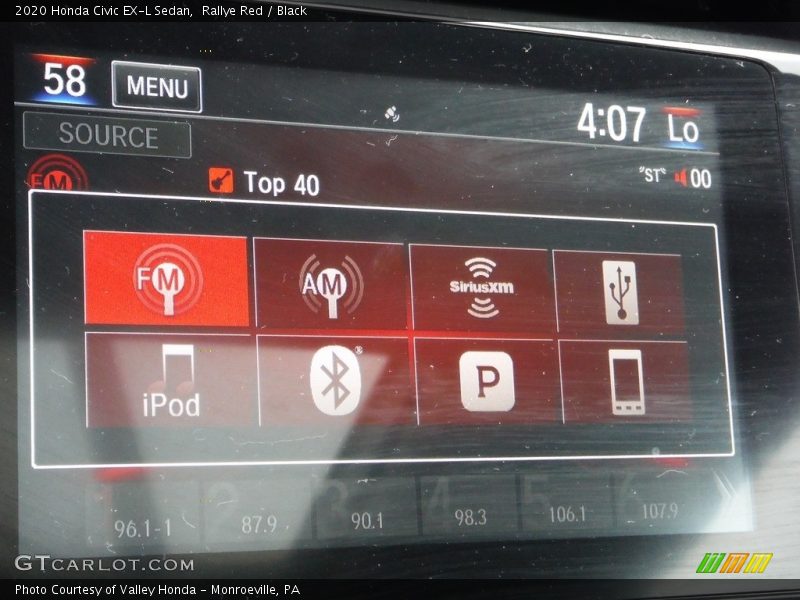 Rallye Red / Black 2020 Honda Civic EX-L Sedan