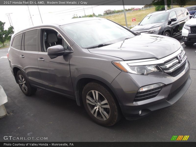 Modern Steel Metallic / Gray 2017 Honda Pilot EX-L AWD