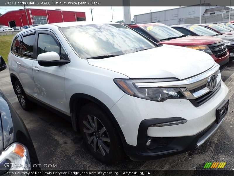 Platinum White Pearl / Black 2021 Honda Pilot EX AWD