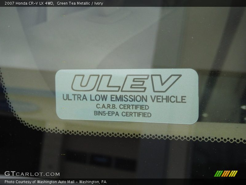 Green Tea Metallic / Ivory 2007 Honda CR-V LX 4WD