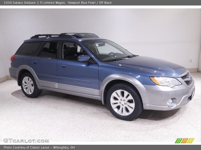 Newport Blue Pearl / Off Black 2009 Subaru Outback 2.5i Limited Wagon