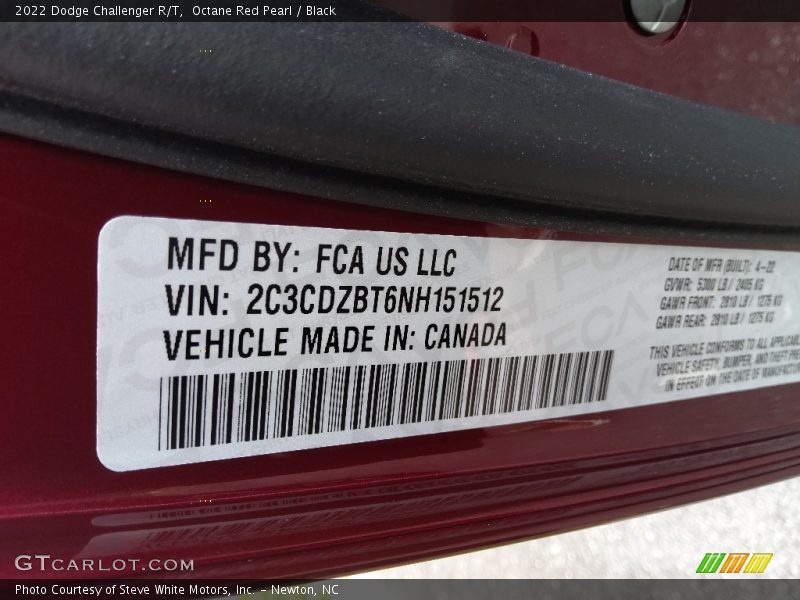Octane Red Pearl / Black 2022 Dodge Challenger R/T