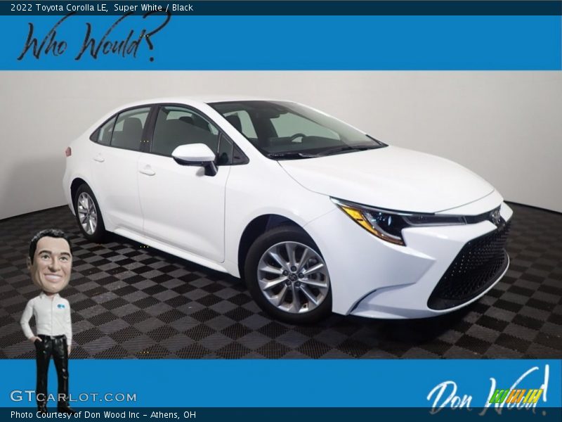 Super White / Black 2022 Toyota Corolla LE