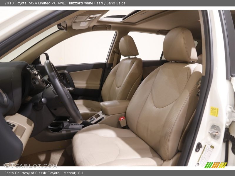 Blizzard White Pearl / Sand Beige 2010 Toyota RAV4 Limited V6 4WD