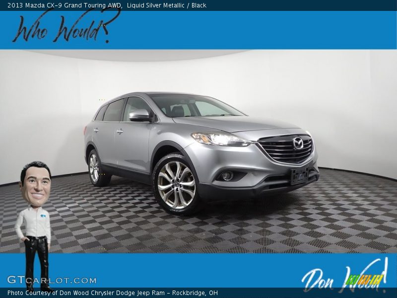Liquid Silver Metallic / Black 2013 Mazda CX-9 Grand Touring AWD