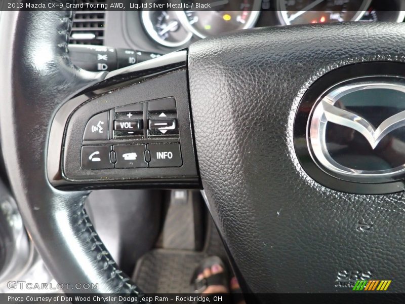 Liquid Silver Metallic / Black 2013 Mazda CX-9 Grand Touring AWD