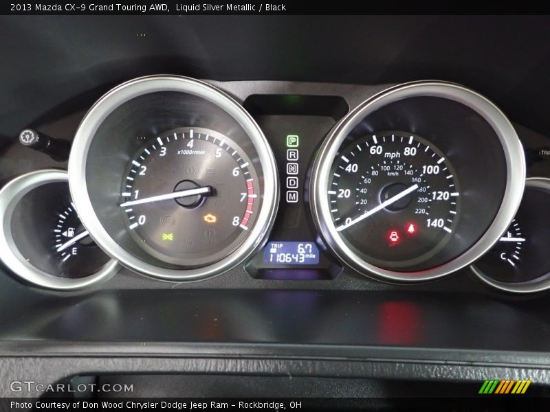 Liquid Silver Metallic / Black 2013 Mazda CX-9 Grand Touring AWD