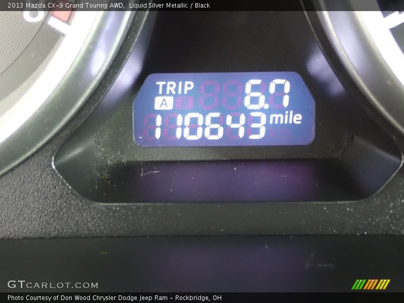 Liquid Silver Metallic / Black 2013 Mazda CX-9 Grand Touring AWD