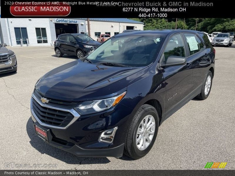 Midnight Blue Metallic / Ash Gray 2020 Chevrolet Equinox LS AWD