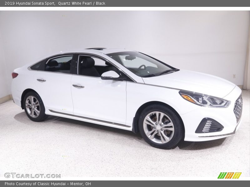 Quartz White Pearl / Black 2019 Hyundai Sonata Sport