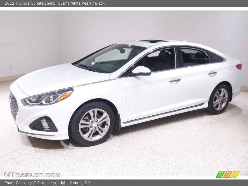 Quartz White Pearl / Black 2019 Hyundai Sonata Sport