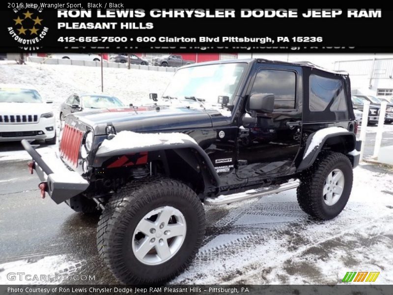 Black / Black 2016 Jeep Wrangler Sport