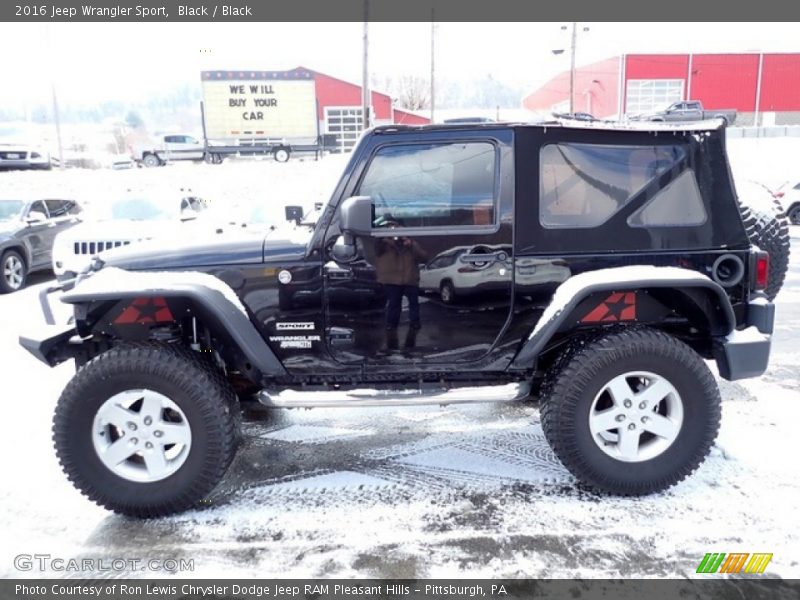 Black / Black 2016 Jeep Wrangler Sport