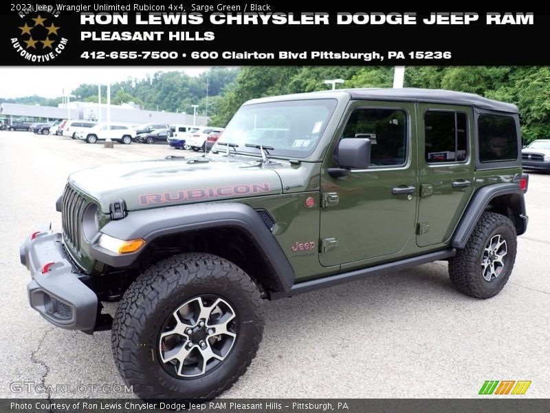 Sarge Green / Black 2022 Jeep Wrangler Unlimited Rubicon 4x4