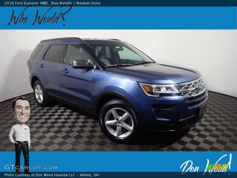 Blue Metallic / Medium Stone 2018 Ford Explorer 4WD