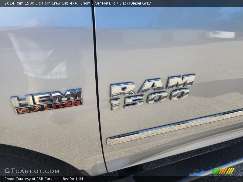 Bright Silver Metallic / Black/Diesel Gray 2014 Ram 1500 Big Horn Crew Cab 4x4