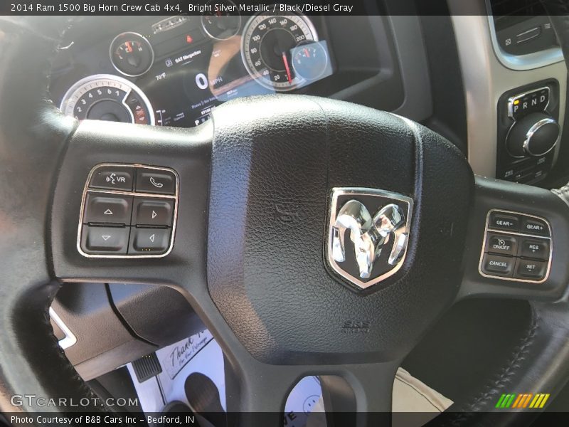 Bright Silver Metallic / Black/Diesel Gray 2014 Ram 1500 Big Horn Crew Cab 4x4