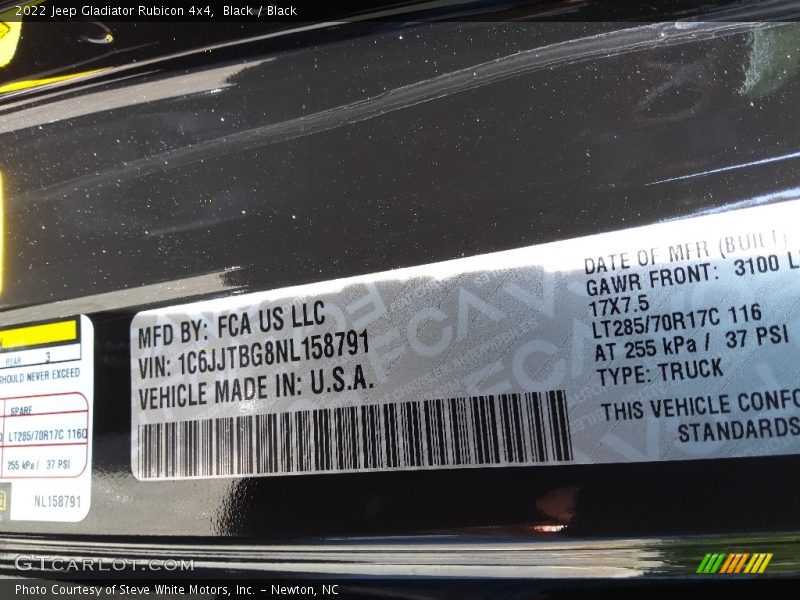 Black / Black 2022 Jeep Gladiator Rubicon 4x4