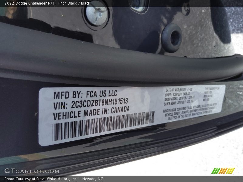 Pitch Black / Black 2022 Dodge Challenger R/T