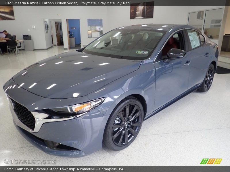 Polymetal Gray Metallic / Red 2022 Mazda Mazda3 Carbon Edition Sedan