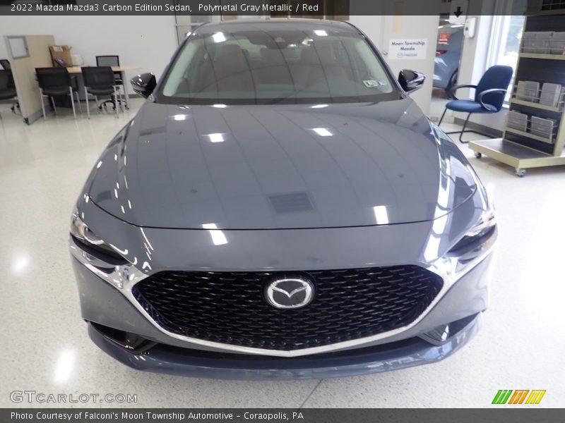 Polymetal Gray Metallic / Red 2022 Mazda Mazda3 Carbon Edition Sedan