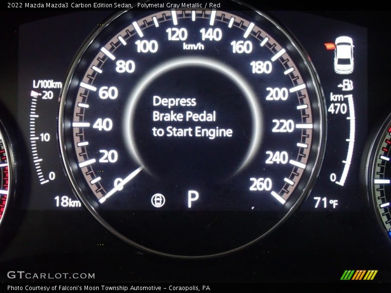 Polymetal Gray Metallic / Red 2022 Mazda Mazda3 Carbon Edition Sedan
