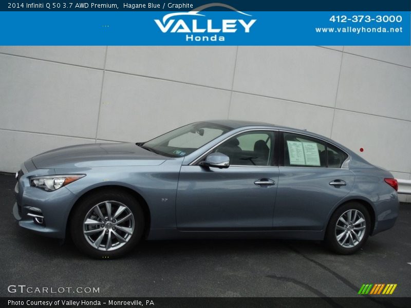 Hagane Blue / Graphite 2014 Infiniti Q 50 3.7 AWD Premium
