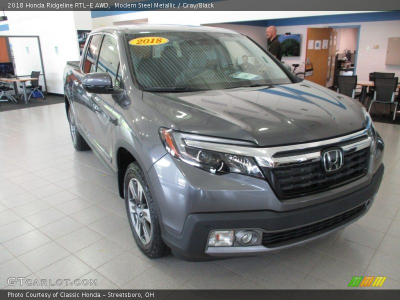 Modern Steel Metallic / Gray/Black 2018 Honda Ridgeline RTL-E AWD