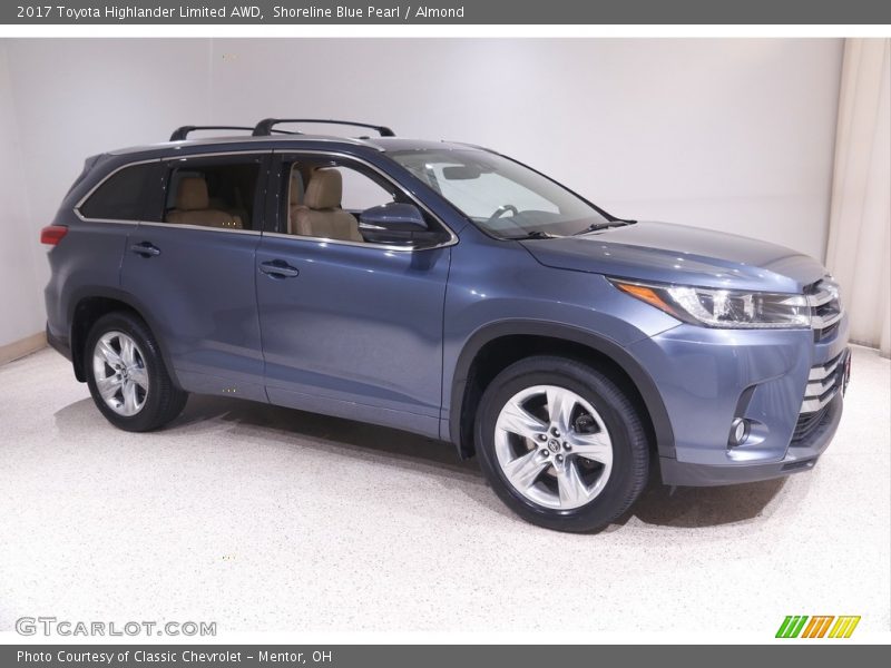 Shoreline Blue Pearl / Almond 2017 Toyota Highlander Limited AWD