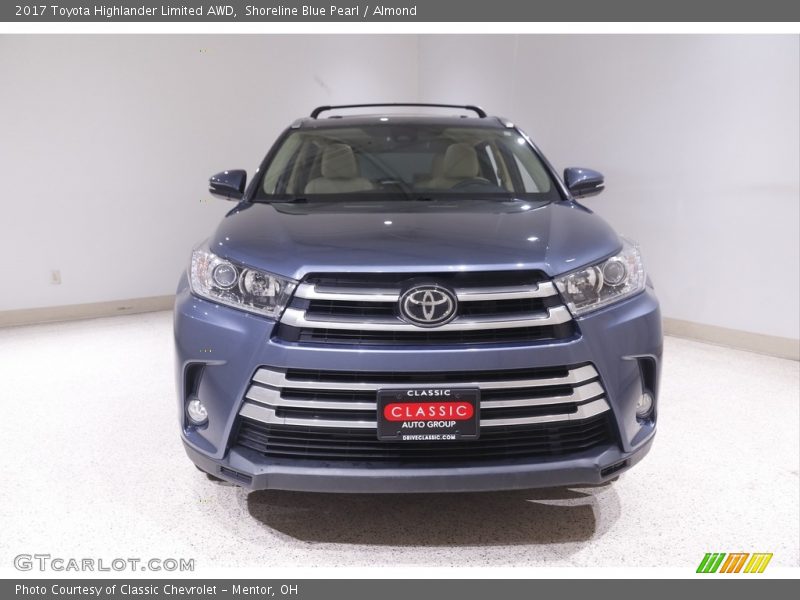 Shoreline Blue Pearl / Almond 2017 Toyota Highlander Limited AWD