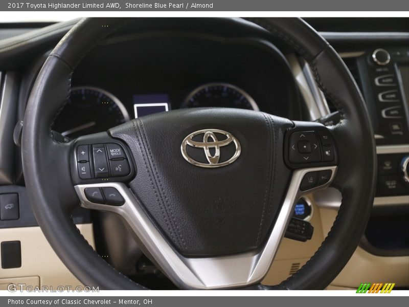 Shoreline Blue Pearl / Almond 2017 Toyota Highlander Limited AWD