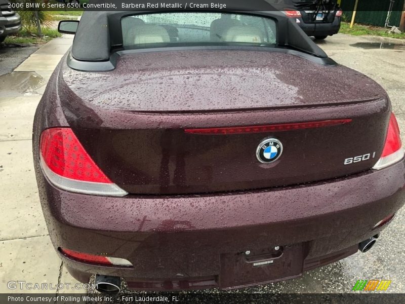 Barbera Red Metallic / Cream Beige 2006 BMW 6 Series 650i Convertible