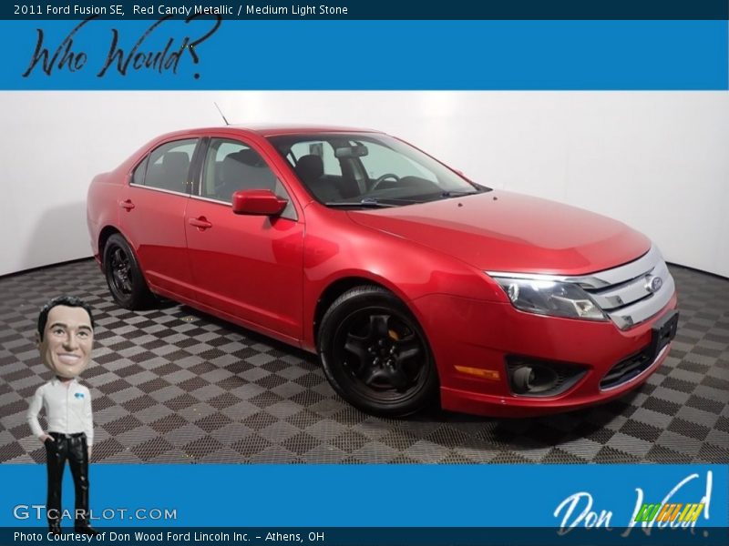Red Candy Metallic / Medium Light Stone 2011 Ford Fusion SE