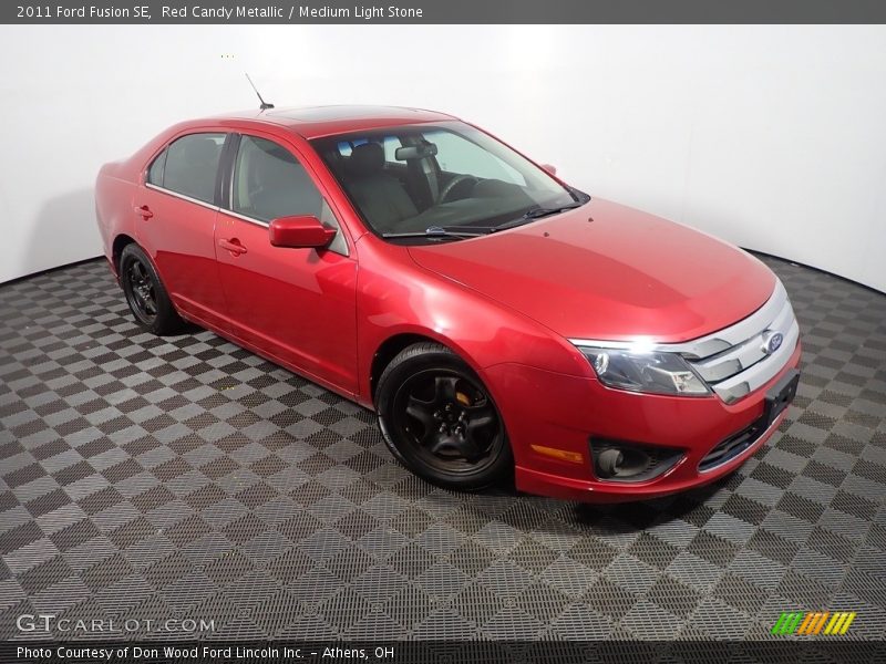 Red Candy Metallic / Medium Light Stone 2011 Ford Fusion SE