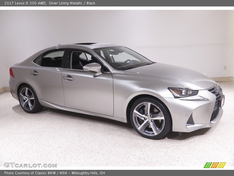 Silver Lining Metallic / Black 2017 Lexus IS 300 AWD