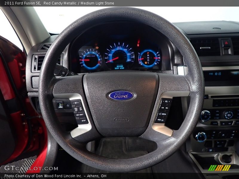 Red Candy Metallic / Medium Light Stone 2011 Ford Fusion SE