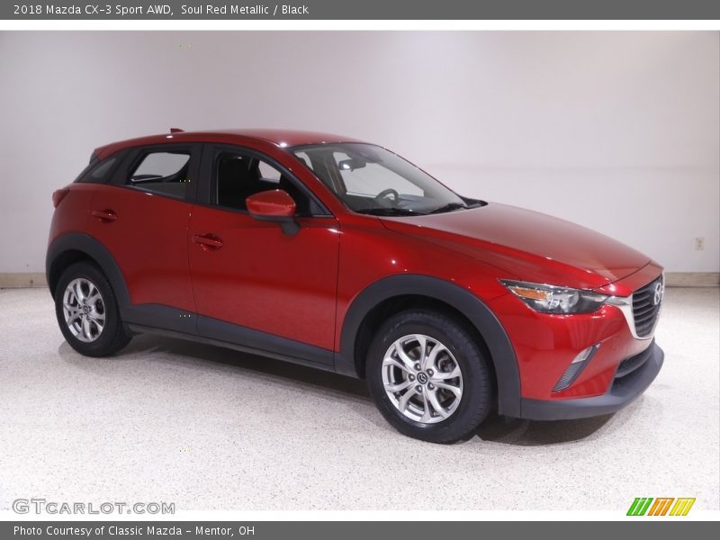 Soul Red Metallic / Black 2018 Mazda CX-3 Sport AWD