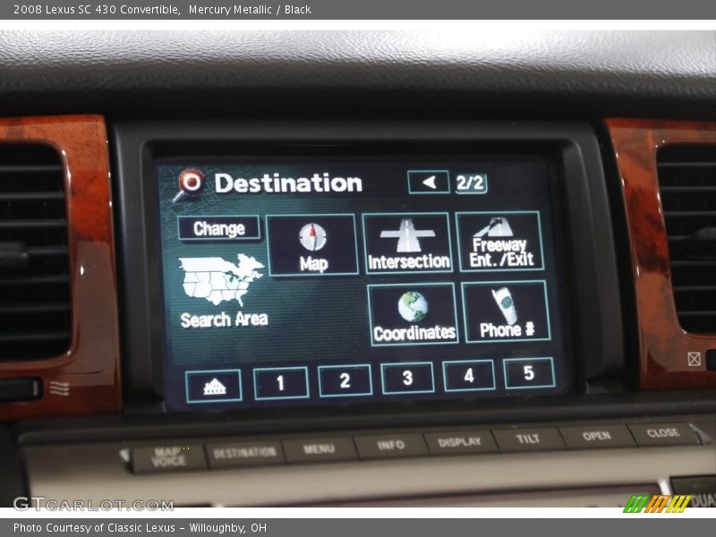 Mercury Metallic / Black 2008 Lexus SC 430 Convertible