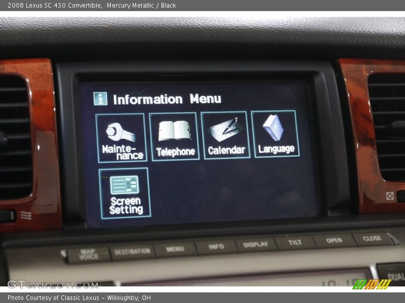Mercury Metallic / Black 2008 Lexus SC 430 Convertible
