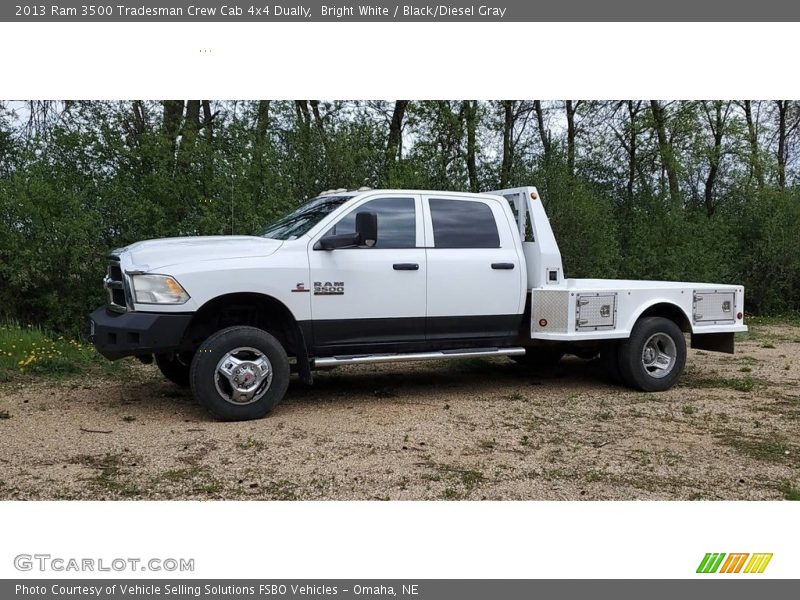 Bright White / Black/Diesel Gray 2013 Ram 3500 Tradesman Crew Cab 4x4 Dually